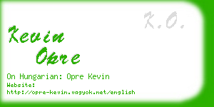 kevin opre business card